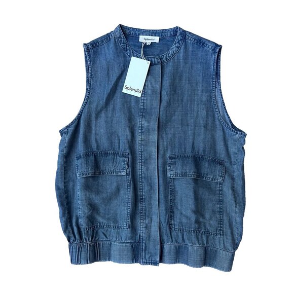 Splendid Chase Indigo Denim Vest Tank ( XS ) - Picture 3 of 4